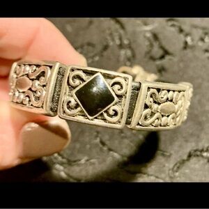 Vintage Silver Plated Mexican Inspired Filigree Bracelet